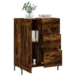 Berkfield Home Sideboard Smoked Oak 69.5x34x90 cm Engineered Wood in Brown - thumbnail 4
