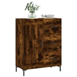 Berkfield Home Sideboard Smoked Oak 69.5x34x90 cm Engineered Wood in Brown - thumbnail 1