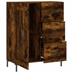 Berkfield Home Sideboard Smoked Oak 69.5x34x90 cm Engineered Wood in Brown - thumbnail 6
