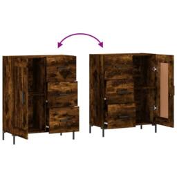 Berkfield Home Sideboard Smoked Oak 69.5x34x90 cm Engineered Wood in Brown - thumbnail 9