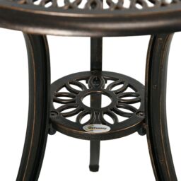 OUTSUNNY 3 Piece Patio Bistro Set Outdoor Table Set with Umbrella Hole in Bronze - thumbnail 7