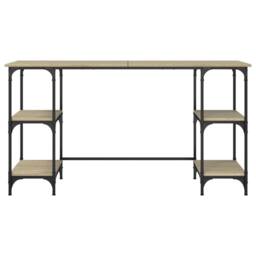 Berkfield Home Desk Sonoma Oak 140x50x75 cm Metal & Engineered Wood in Brown - Size: 140 x 50 x 75 cm - thumbnail 5