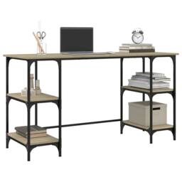 Berkfield Home Desk Sonoma Oak 140x50x75 cm Metal & Engineered Wood in Brown - Size: 140 x 50 x 75 cm - thumbnail 4