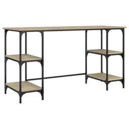 Berkfield Home Desk Sonoma Oak 140x50x75 cm Metal & Engineered Wood in Brown - Size: 140 x 50 x 75 cm - thumbnail 2