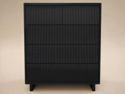 Solace+Co Velmor Ribbed Chest of 5 Drawers in Black - thumbnail 5