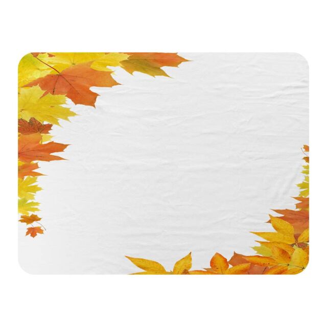 Benjamin Tate Design Yellow Autumn Border Blanket in Natural - Size: 120 cm x 150 cm - image 1