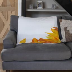 Benjamin Tate Design Yellow Autumn Border Blanket in Natural - Size: 120 cm x 150 cm - thumbnail 2