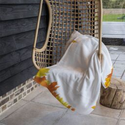 Benjamin Tate Design Yellow Autumn Border Blanket in Natural - Size: 120 cm x 150 cm - thumbnail 4