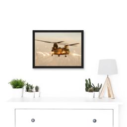Artery8 Goddard Military UK RAF Chinook Helicopter Photo Artwork Framed Wall Art Print A4 in Black - thumbnail 2