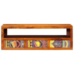 Berkfield Home Wall-mounted TV Cabinet Multicolour 90x30x30 Solid Wood Acacia - thumbnail 5