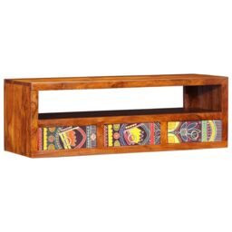 Berkfield Home Wall-mounted TV Cabinet Multicolour 90x30x30 Solid Wood Acacia