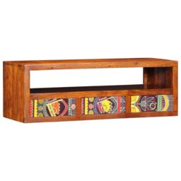 Berkfield Home Wall-mounted TV Cabinet Multicolour 90x30x30 Solid Wood Acacia - thumbnail 3
