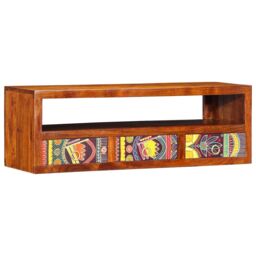 Berkfield Home Wall-mounted TV Cabinet Multicolour 90x30x30 Solid Wood Acacia - thumbnail 2