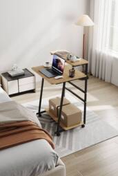 Garden Sanctuary 3-Tier Computer Desk with Wheels in Natural - thumbnail 3