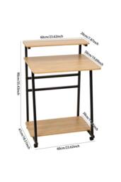 Garden Sanctuary 3-Tier Computer Desk with Wheels in Natural - thumbnail 5