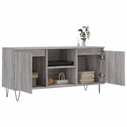 Berkfield Home TV Cabinet Grey Sonoma 104x35x50 cm Engineered Wood - Size: 104 x 35 x 50 cm - thumbnail 4
