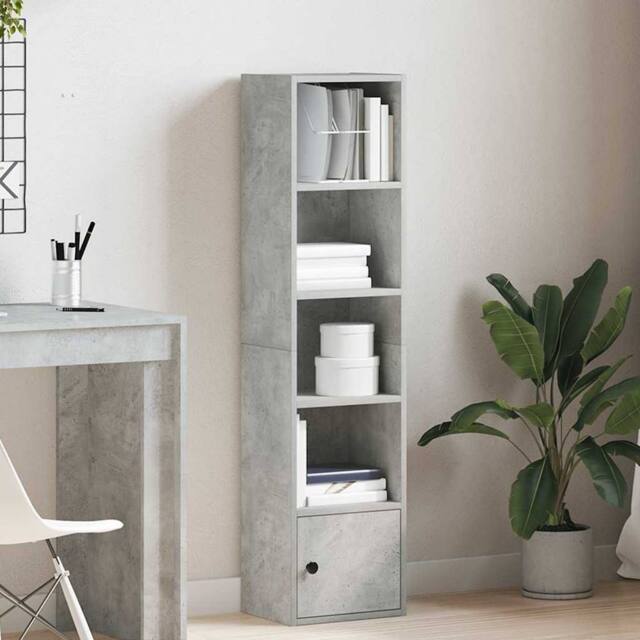 Berkfield Home Durable Bookcase Concrete Grey 31x24x127 cm Engineered Wood - Size: 31 x 24 x 127 cm - image 1