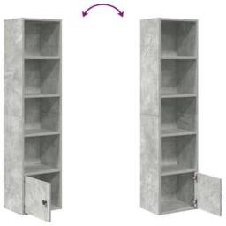 Berkfield Home Durable Bookcase Concrete Grey 31x24x127 cm Engineered Wood - Size: 31 x 24 x 127 cm - thumbnail 7