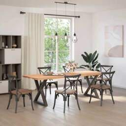 Berkfield Home Dining Table Legs 2 pcs Anthracite 80x(72-73.3) cm Steel in Dark Grey - thumbnail 3