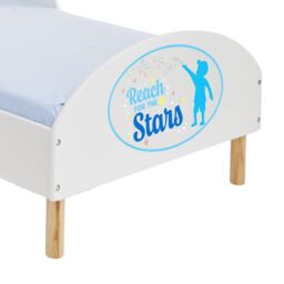 Liberty House Toys Kids White Toddler Bed - Reach For The Stars - Size: Cot Bed - thumbnail 5