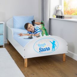 Liberty House Toys Kids White Toddler Bed - Reach For The Stars - Size: Cot Bed - thumbnail 3