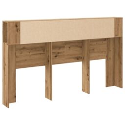 Berkfield Home Headboard Cabinet Artisian Oak 180x18.5x102.5 cm Engineered Wood in Brown - thumbnail 6