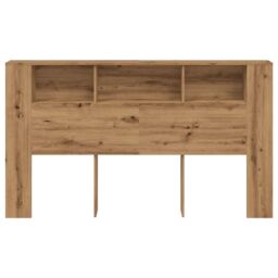 Berkfield Home Headboard Cabinet Artisian Oak 180x18.5x102.5 cm Engineered Wood in Brown - thumbnail 4