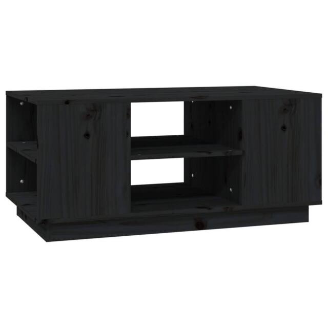 Berkfield Home Coffee Table Black 90x49x40.5 cm Solid Wood Pine - image 1