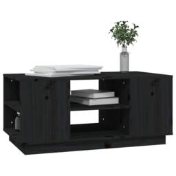 Berkfield Home Coffee Table Black 90x49x40.5 cm Solid Wood Pine - thumbnail 4