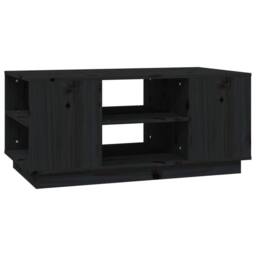 Berkfield Home Coffee Table Black 90x49x40.5 cm Solid Wood Pine - thumbnail 1