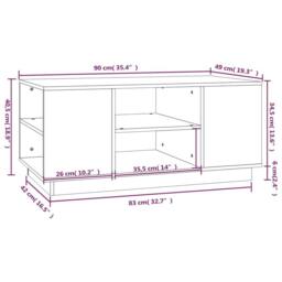 Berkfield Home Coffee Table Black 90x49x40.5 cm Solid Wood Pine - thumbnail 8