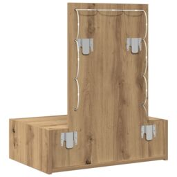 Berkfield Home Wall Hanging Dressing Table with LED Lights - Artisan Oak in Brown - thumbnail 7