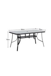 Garden Sanctuary Rectangle 7 Pcs Garden Dining Table & Chairs Set in Black - thumbnail 5