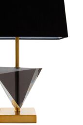 Orsina Smoked Crystal Table Lamp With Gold Metal Finish, Geometric Triangular Design Bedside Lamp, Modern Desk Lamp in Black - thumbnail 5
