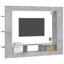Berkfield Home TV Cabinet Concrete Grey 152x22x113 cm Engineered Wood - Size: 152 x 22 x 113 cm - thumbnail 3