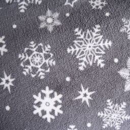 OHS Snowflake Teddy Fleece Duvet Cover Bedding Winter Christmas in Grey - Size: Double - thumbnail 5