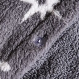 OHS Snowflake Teddy Fleece Duvet Cover Bedding Winter Christmas in Grey - Size: Double - thumbnail 4