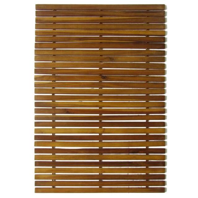 Berkfield Home Acacia Bath Mat 80 x 50 cm in Brown - image 1