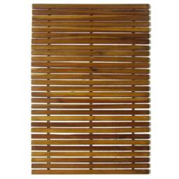 Berkfield Home Acacia Bath Mat 80 x 50 cm in Brown - thumbnail 1