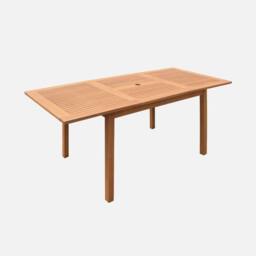 sweeek 6 To 8-seater Extendable Wooden Garden Table in Light Brown - thumbnail 2