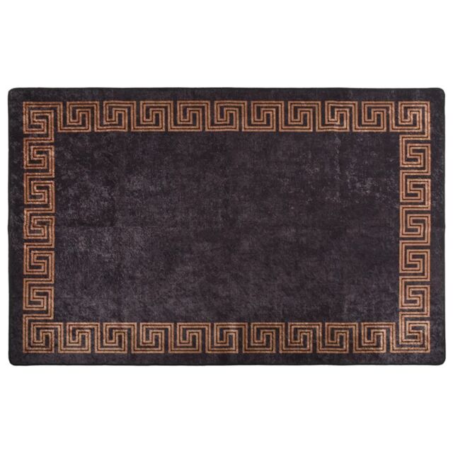 Berkfield Home Rug Washable 160x230 cm Black & Gold Anti Slip - Size: 100 cm diameter - image 1