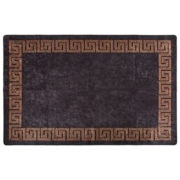 Berkfield Home Rug Washable 160x230 cm Black & Gold Anti Slip - Size: 100 cm diameter - thumbnail 1