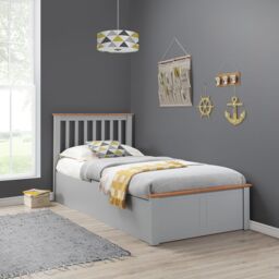 Bedmaster Francis Wooden Ottoman Bed & Neptune Spring Mattress in Grey - Size: Single - thumbnail 4