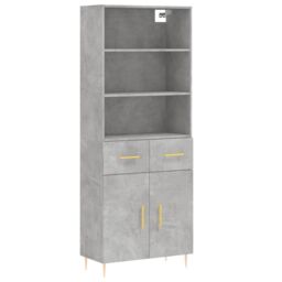 Berkfield Home Highboard Concrete Grey 69.5x34x180 cm Engineered Wood - thumbnail 2