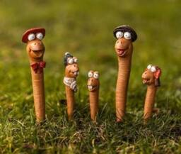 Marco Paul 5pc Garden Worm Ornaments - thumbnail 1