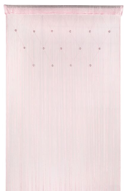 Neel Blue String Curtain Beaded Panel, Gold, 100cm x 200cm in Baby Pink - Size: 100 cm width x 200 cm drop - image 1
