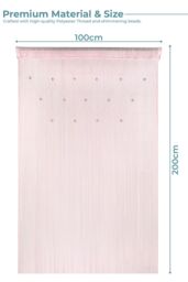 Neel Blue String Curtain Beaded Panel, Gold, 100cm x 200cm in Baby Pink - Size: 100 cm width x 200 cm drop - thumbnail 2