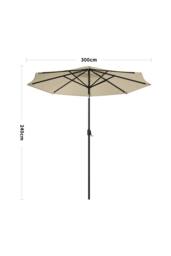 Living and Home 3m Outdoor Solar 24 LED Lights Patio with Crank (Base is not included) in Beige - thumbnail 6