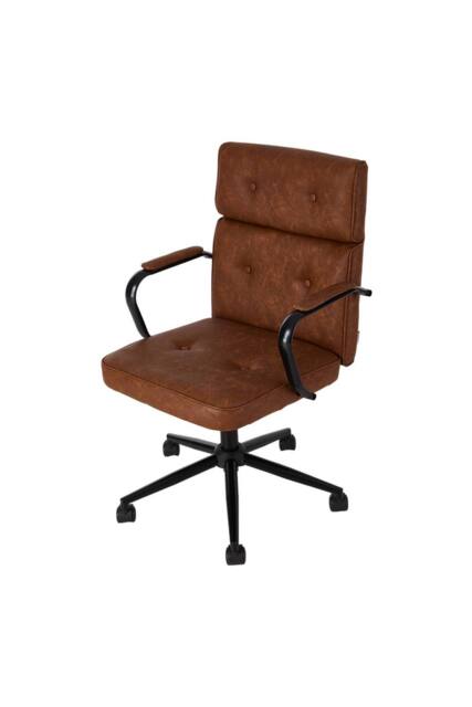 Living and Home Swivel Adjustable Height High Back Office Chair in Brown - image 1