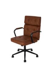 Living and Home Swivel Adjustable Height High Back Office Chair in Brown - thumbnail 3